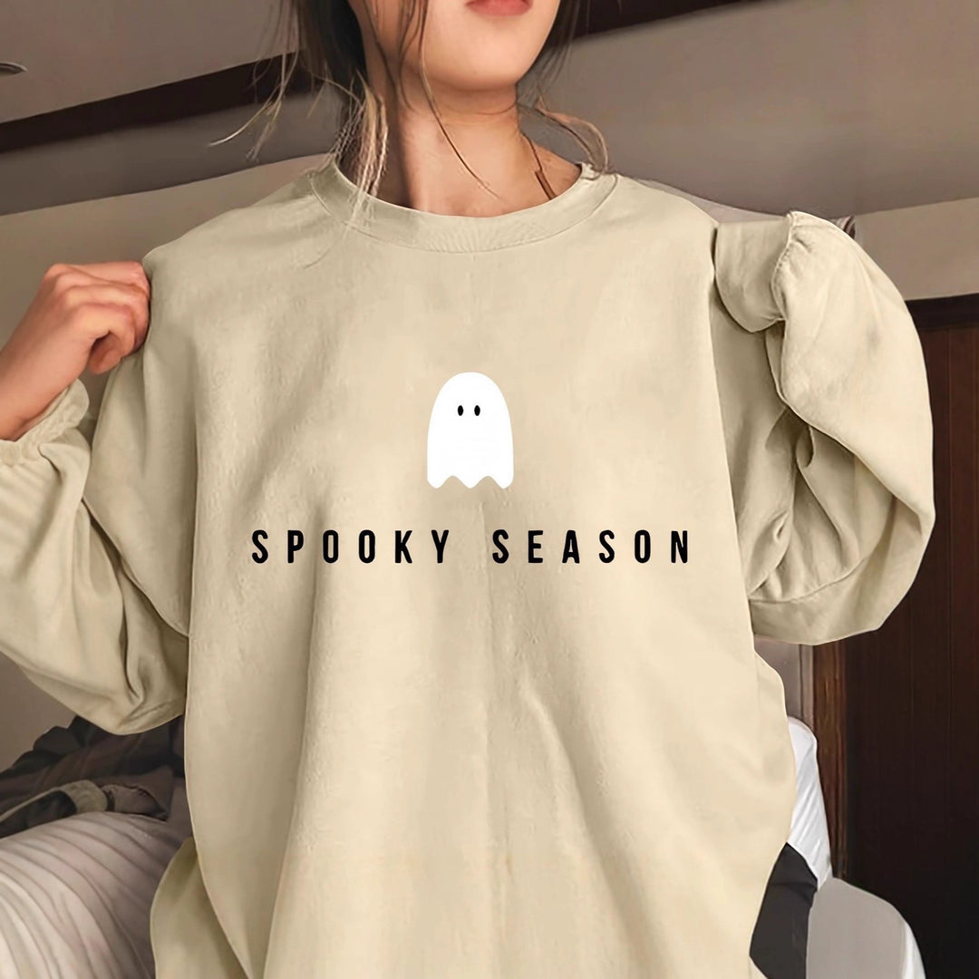 Tjej sweatshirt med roligt spökmotiv och bred passform Mirla-Eva Jonsson