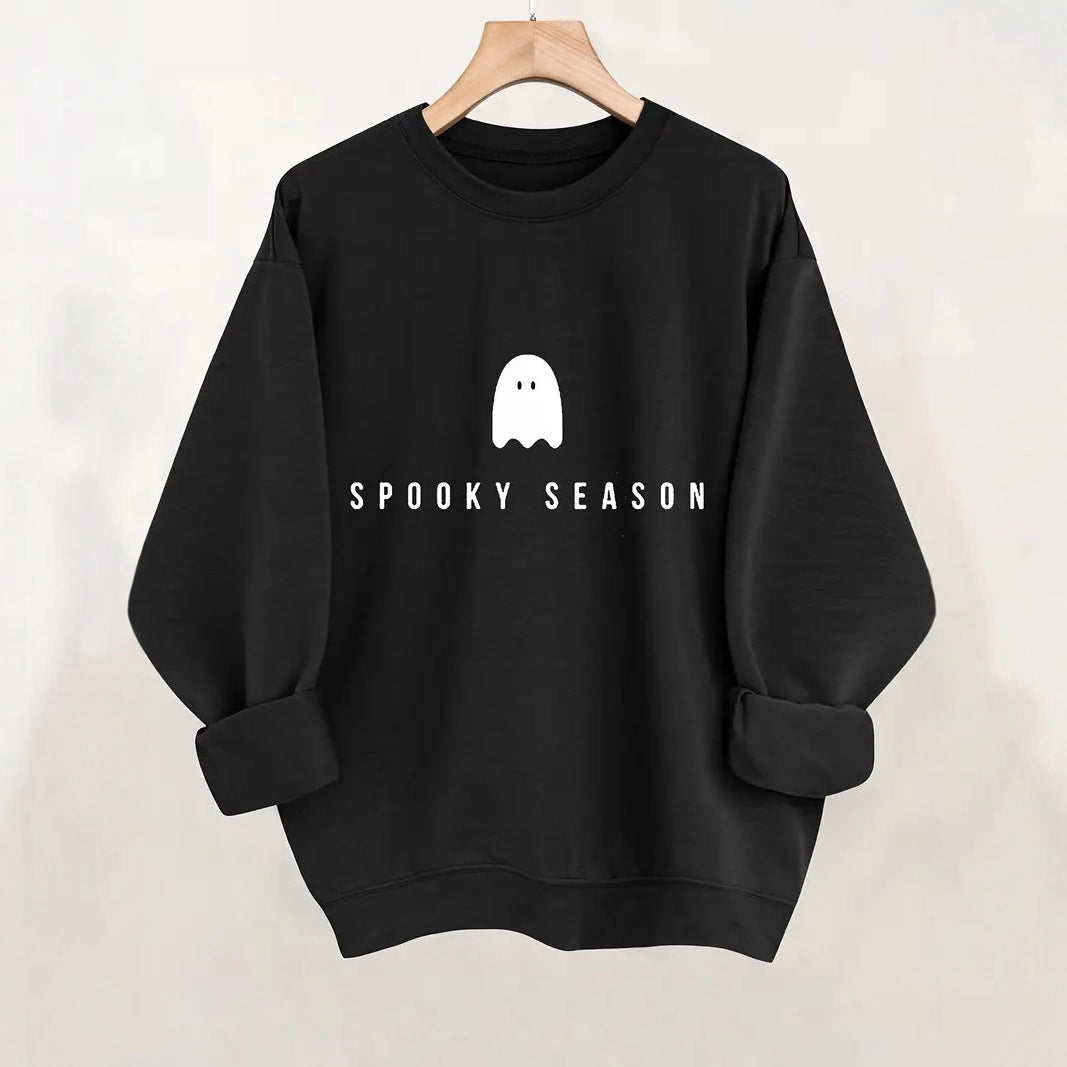 Tjej sweatshirt med roligt spökmotiv och bred passform Mirla-Eva Jonsson