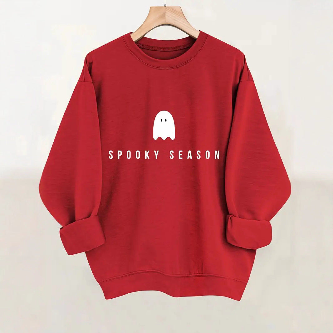 Tjej sweatshirt med roligt spökmotiv och bred passform Mirla-Eva Jonsson