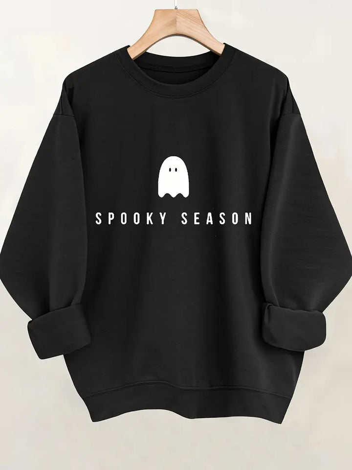 Tjej sweatshirt med roligt spökmotiv och bred passform Mirla-Eva Jonsson