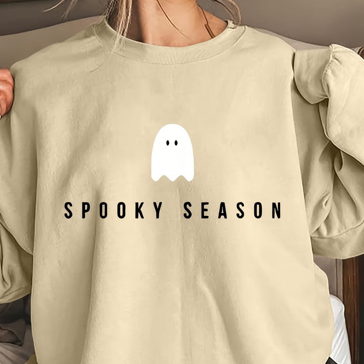 Tjej sweatshirt med roligt spökmotiv och bred passform Mirla-Eva Jonsson