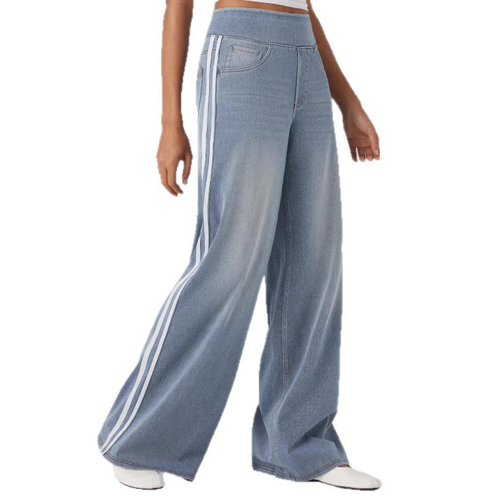 Tjejers bredskurna denimbyxor med sidofält Mirla-Eva Jonsson
