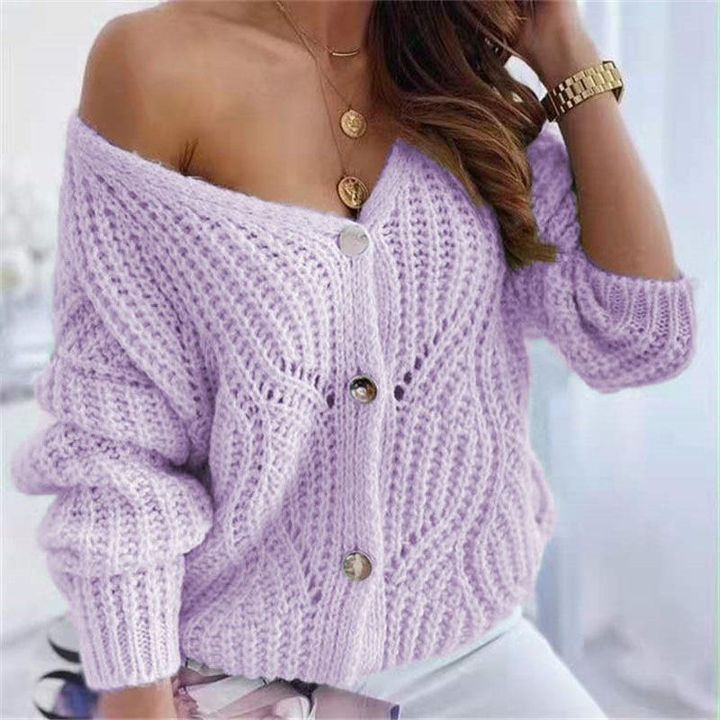 Tjejers chunky knit cardigan med fördelaktig öppen design och dekorativa knapppdetaljer Mirla-Eva Jonsson