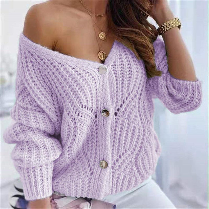 Tjejers chunky knit cardigan med fördelaktig öppen design och dekorativa knapppdetaljer Mirla-Eva Jonsson