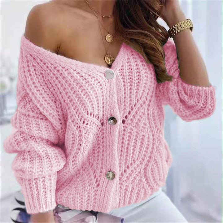 Tjejers chunky knit cardigan med fördelaktig öppen design och dekorativa knapppdetaljer Mirla-Eva Jonsson