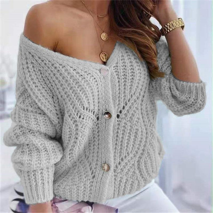 Tjejers chunky knit cardigan med fördelaktig öppen design och dekorativa knapppdetaljer Mirla-Eva Jonsson