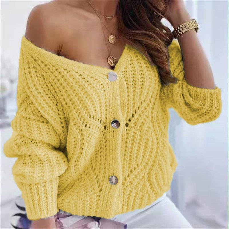 Tjejers chunky knit cardigan med fördelaktig öppen design och dekorativa knapppdetaljer Mirla-Eva Jonsson