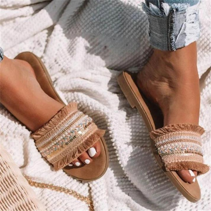 Tofflor - Slip On - Boho Style - Dam Sandaler - Sommarskor-Eva Jonsson