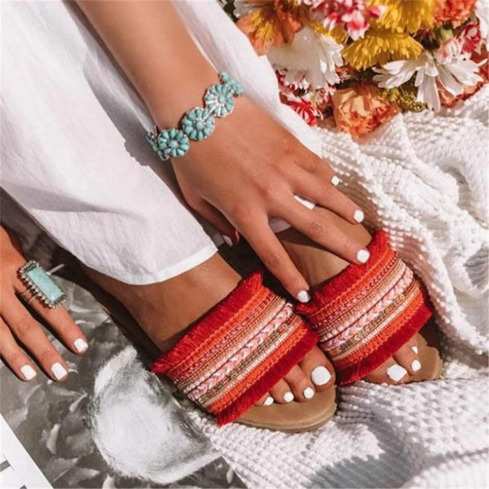 Tofflor - Slip On - Boho Style - Dam Sandaler - Sommarskor-Eva Jonsson