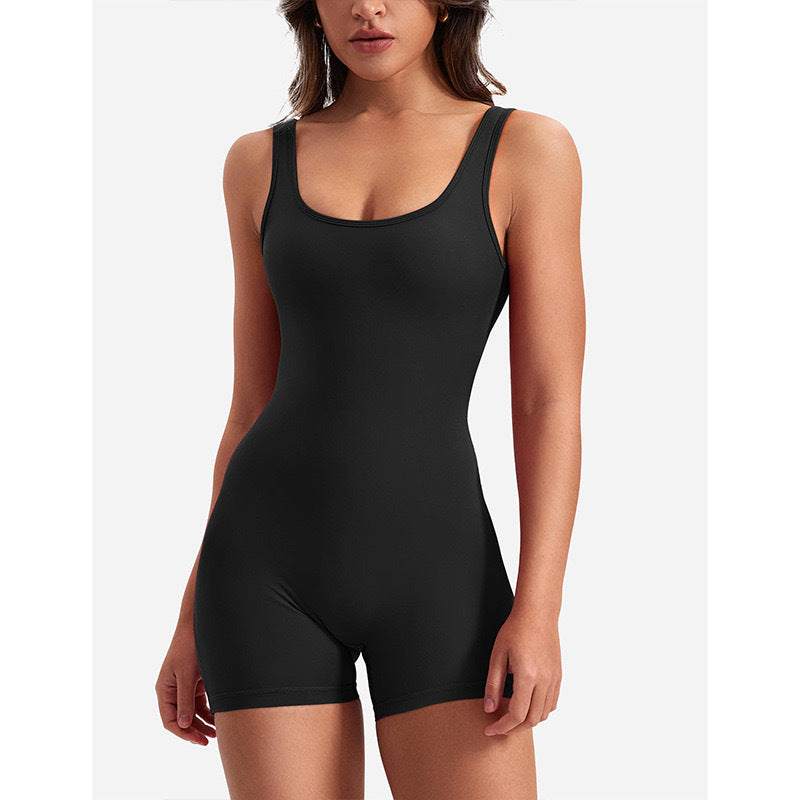 Träningsoverall - Ärmlös - Scrunch Bum - Shortsoverall - Jumpsuit Fitness Wear-Eva Jonsson