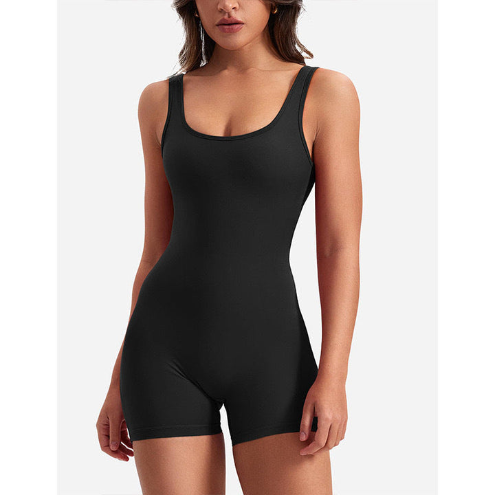 Träningsoverall - Ärmlös - Scrunch Bum - Shortsoverall - Jumpsuit Fitness Wear-Eva Jonsson