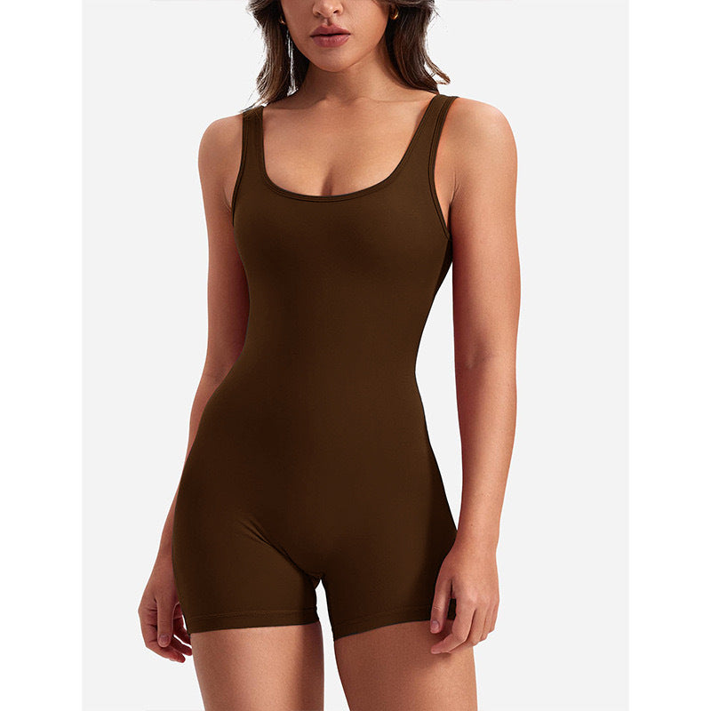 Träningsoverall - Ärmlös - Scrunch Bum - Shortsoverall - Jumpsuit Fitness Wear-Eva Jonsson