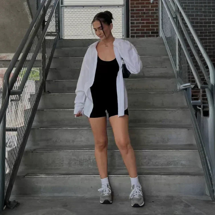 Träningsoverall - Ärmlös - Scrunch Bum - Shortsoverall - Jumpsuit Fitness Wear-Eva Jonsson