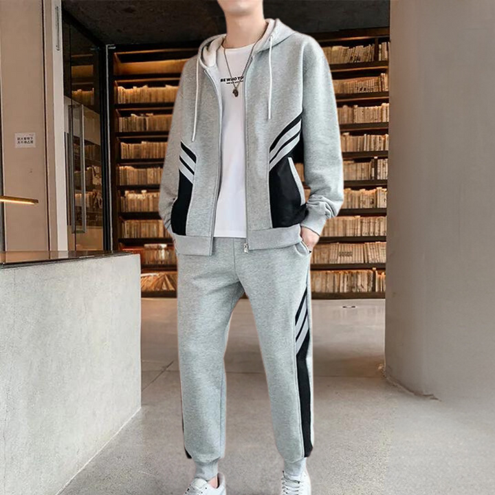 Träningsoverall - Tvådelad jogging med dragkedja för herr Activewear Set-Eva Jonsson