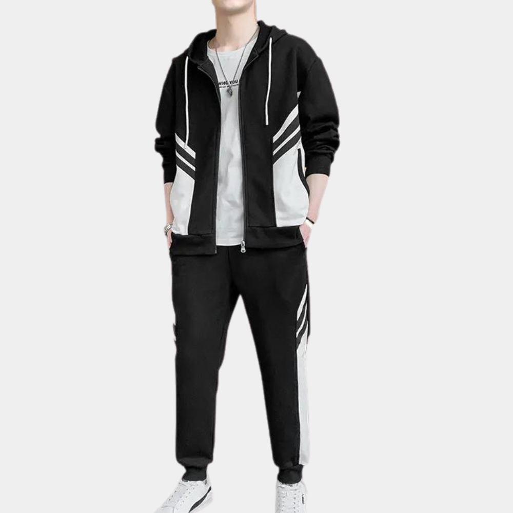 Träningsoverall - Tvådelad jogging med dragkedja för herr Activewear Set-Eva Jonsson