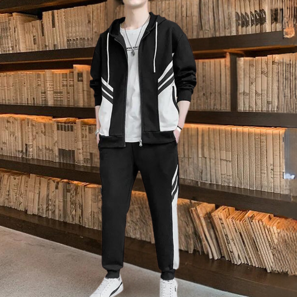 Träningsoverall - Tvådelad jogging med dragkedja för herr Activewear Set-Eva Jonsson