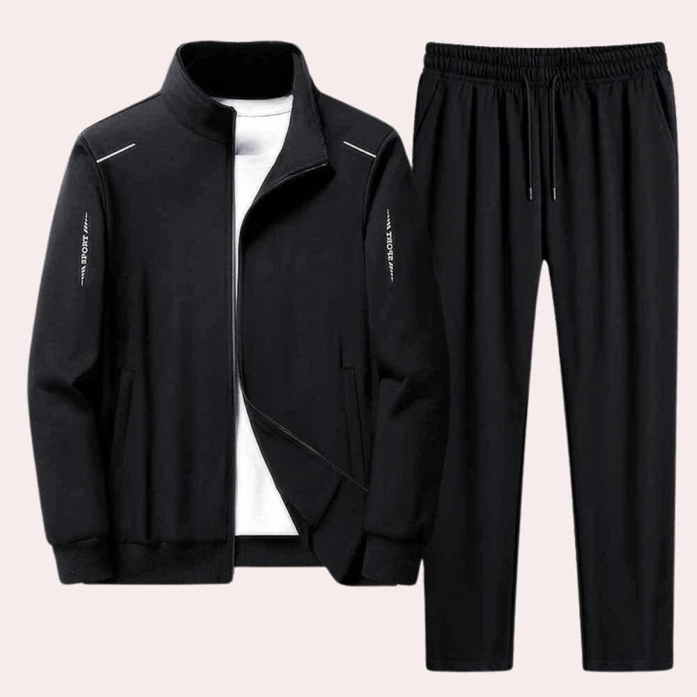 Träningsoverall för herrar - Dragkedja - Elastisk midja - Joggingdräkt - Activewear för herrar-Eva Jonsson
