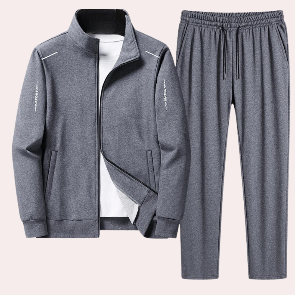 Träningsoverall för herrar - Dragkedja - Elastisk midja - Joggingdräkt - Activewear för herrar-Eva Jonsson