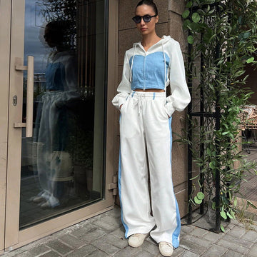 Träningsoverall för kvinnor | Zip-Up | Wide Leg | Sweats Set | Jogging Set-Eva Jonsson