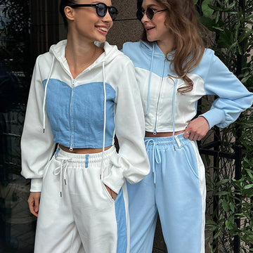 Träningsoverall för kvinnor | Zip-Up | Wide Leg | Sweats Set | Jogging Set-Eva Jonsson