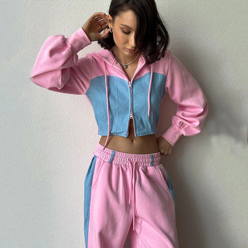 Träningsoverall för kvinnor | Zip-Up | Wide Leg | Sweats Set | Jogging Set-Eva Jonsson