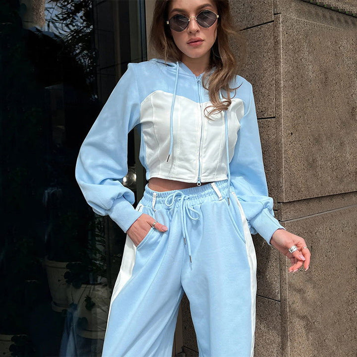 Träningsoverall för kvinnor | Zip-Up | Wide Leg | Sweats Set | Jogging Set-Eva Jonsson