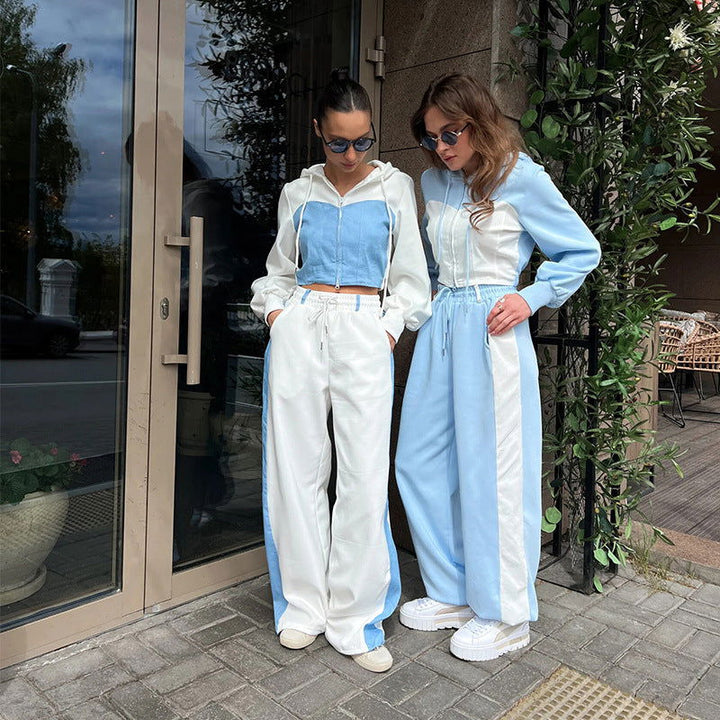 Träningsoverall för kvinnor | Zip-Up | Wide Leg | Sweats Set | Jogging Set-Eva Jonsson