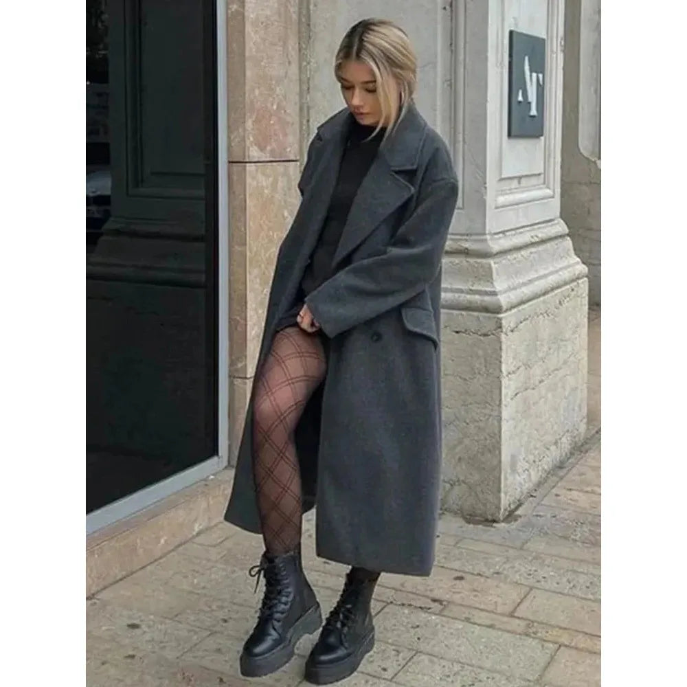 Trenchcoat i ull - Dubbelknäppt - Oversized - Lång ullrock - Vinterrockar & jackor för dam-Eva Jonsson