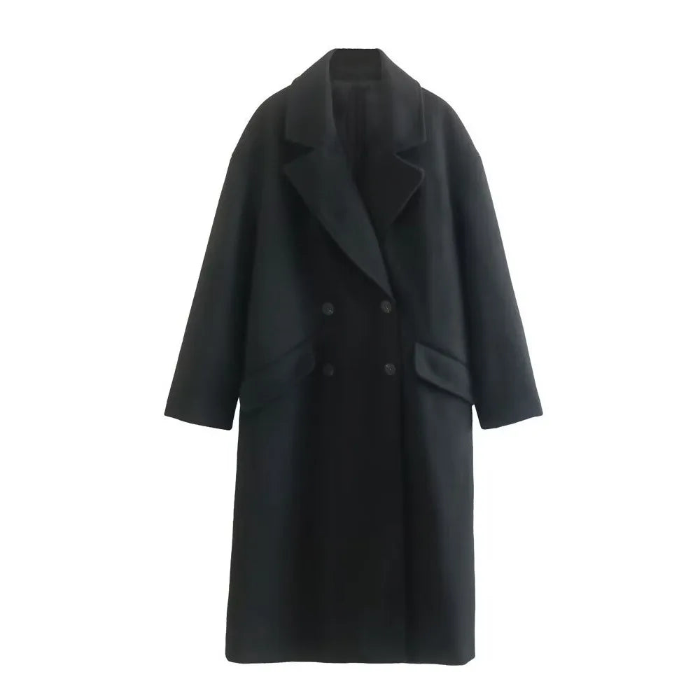 Trenchcoat i ull - Dubbelknäppt - Oversized - Lång ullrock - Vinterrockar & jackor för dam-Eva Jonsson