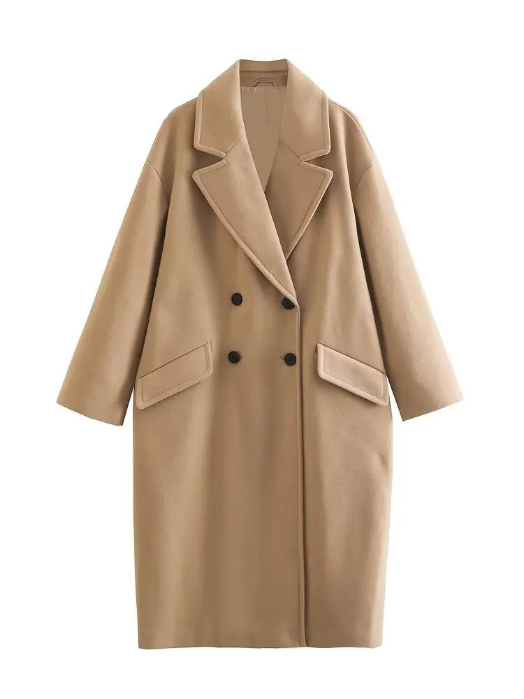 Trenchcoat i ull - Dubbelknäppt - Oversized - Lång ullrock - Vinterrockar & jackor för dam-Eva Jonsson