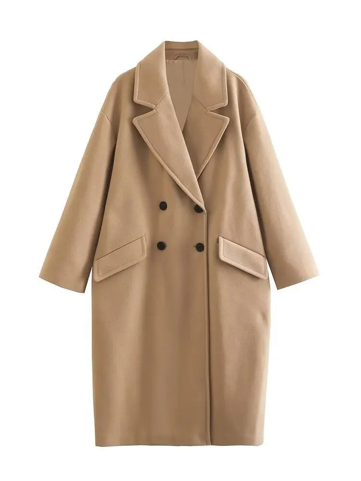 Trenchcoat i ull - Dubbelknäppt - Oversized - Lång ullrock - Vinterrockar & jackor för dam-Eva Jonsson
