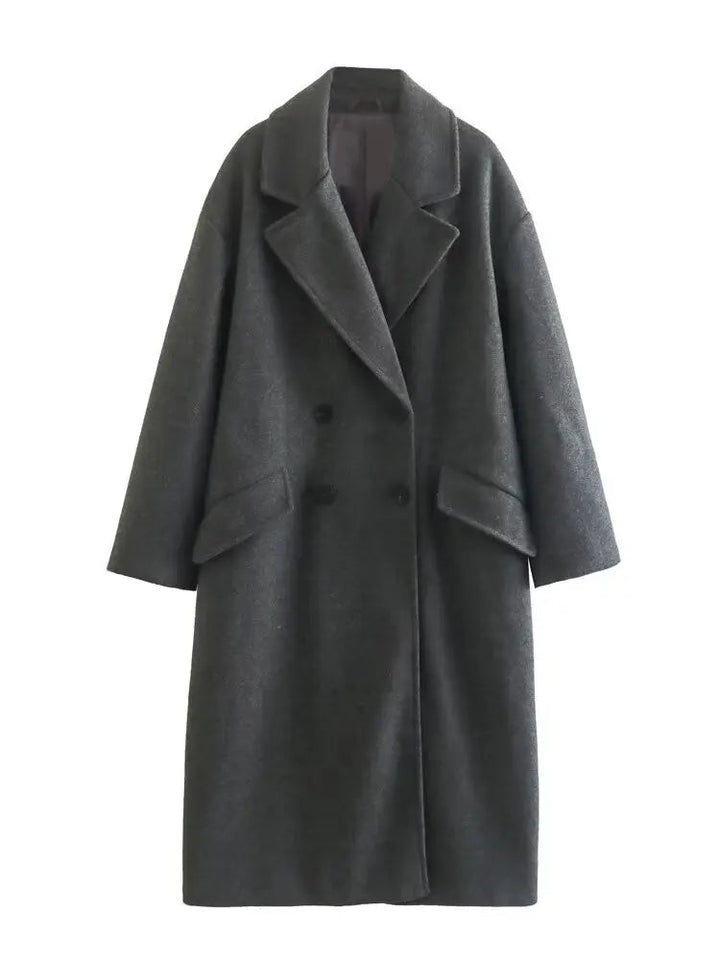 Trenchcoat i ull - Dubbelknäppt - Oversized - Lång ullrock - Vinterrockar & jackor för dam-Eva Jonsson