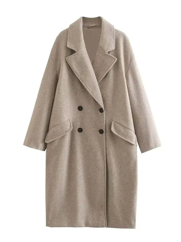 Trenchcoat i ull - Dubbelknäppt - Oversized - Lång ullrock - Vinterrockar & jackor för dam-Eva Jonsson