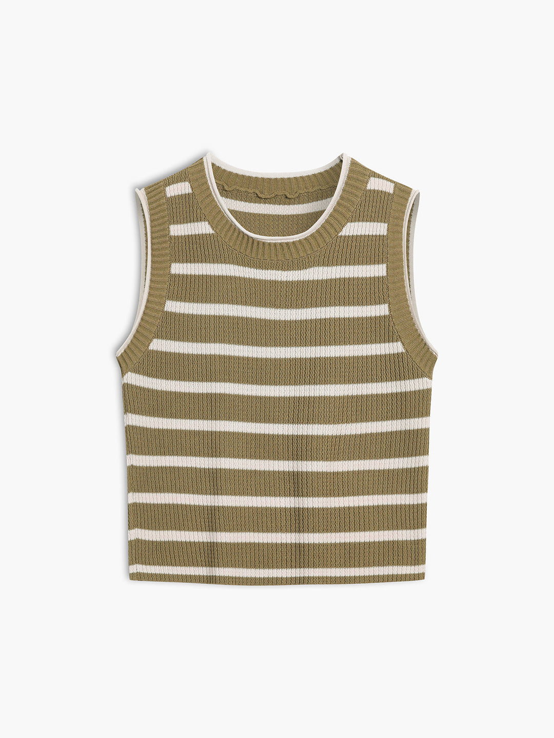 Tröja Vest - Stickad - Randig - Jumper Ärmlös - Damstickat-Eva Jonsson