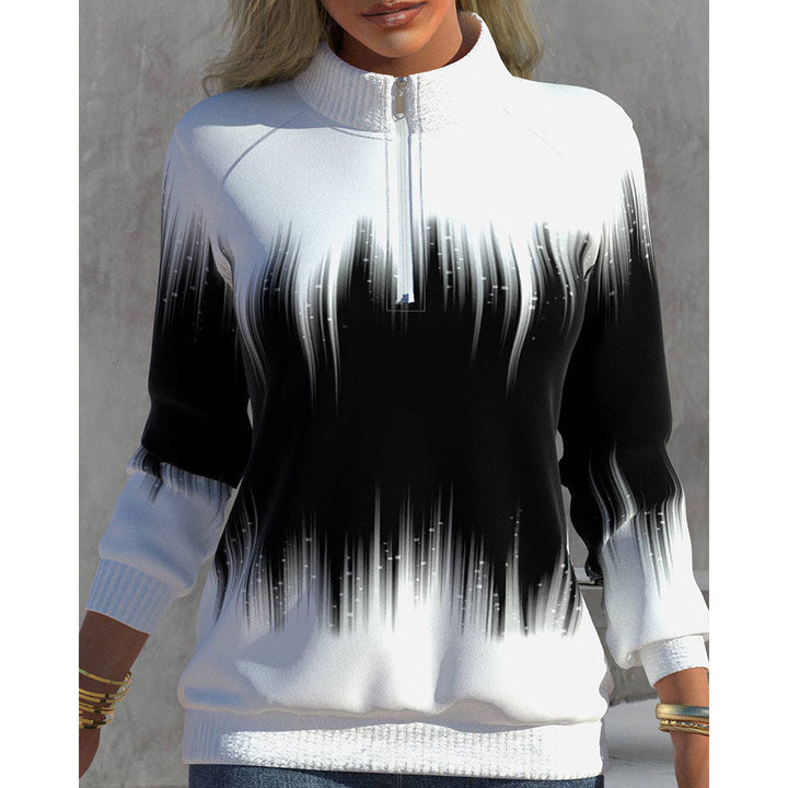 Tröja med halv dragkedja | Loose Fit | Långärmad | Sweatshirt | Damtröja-Eva Jonsson
