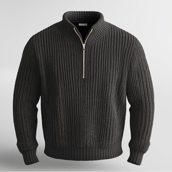 Tröja med halv dragkedja | Varm | Pullover | Stickad tröja | Jumper med halv dragkedja för män-Eva Jonsson