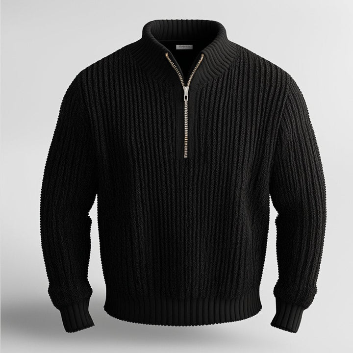 Tröja med halv dragkedja | Varm | Pullover | Stickad tröja | Jumper med halv dragkedja för män-Eva Jonsson
