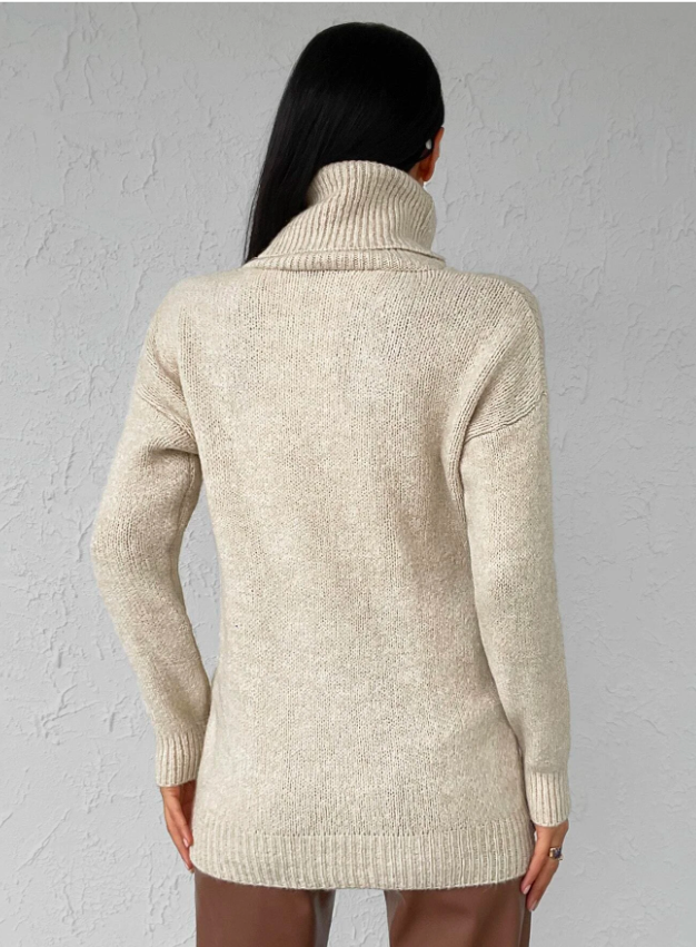 Turtleneck | Hög hals | Långärmad | Stickad tröja | Damstickat-Eva Jonsson