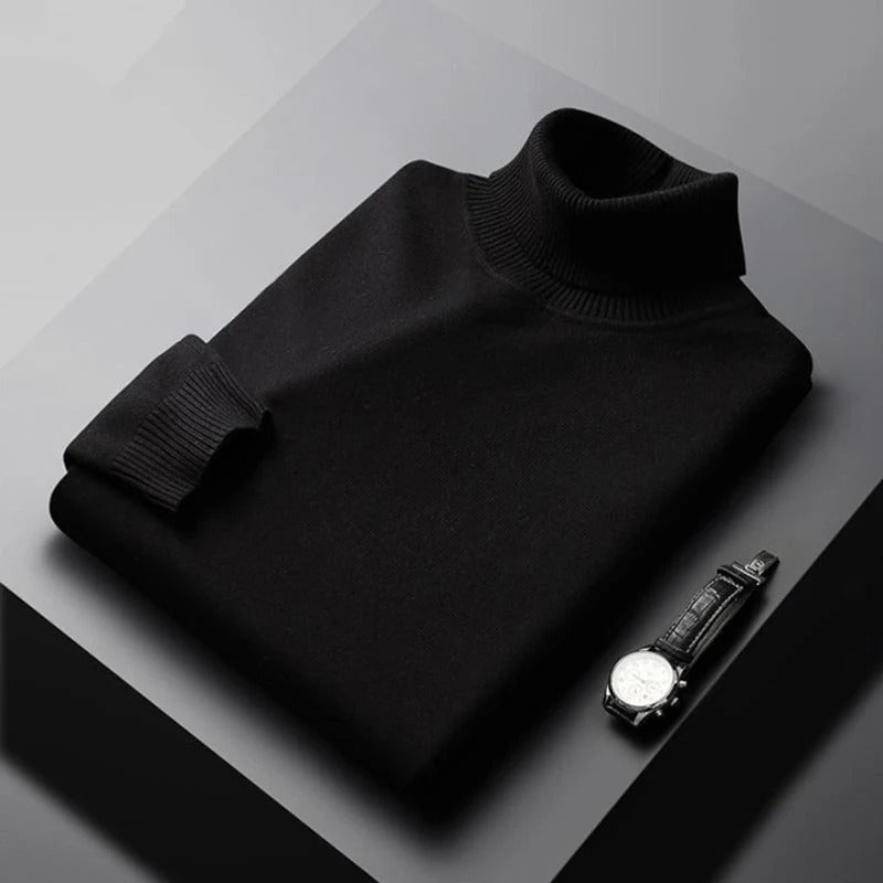 Turtleneck - Hög hals - Smal passform - Stickad tröja - Stickade herrkläder-Eva Jonsson
