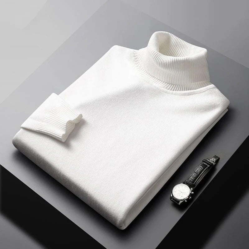 Turtleneck - Hög hals - Smal passform - Stickad tröja - Stickade herrkläder-Eva Jonsson
