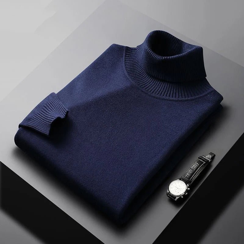 Turtleneck - Hög hals - Smal passform - Stickad tröja - Stickade herrkläder-Eva Jonsson