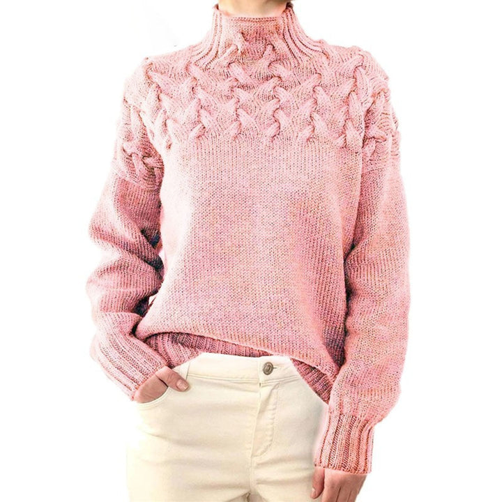 Turtleneck - Långärmad - Loose Fit - Stickad tröja - Pullover för kvinnor-Eva Jonsson