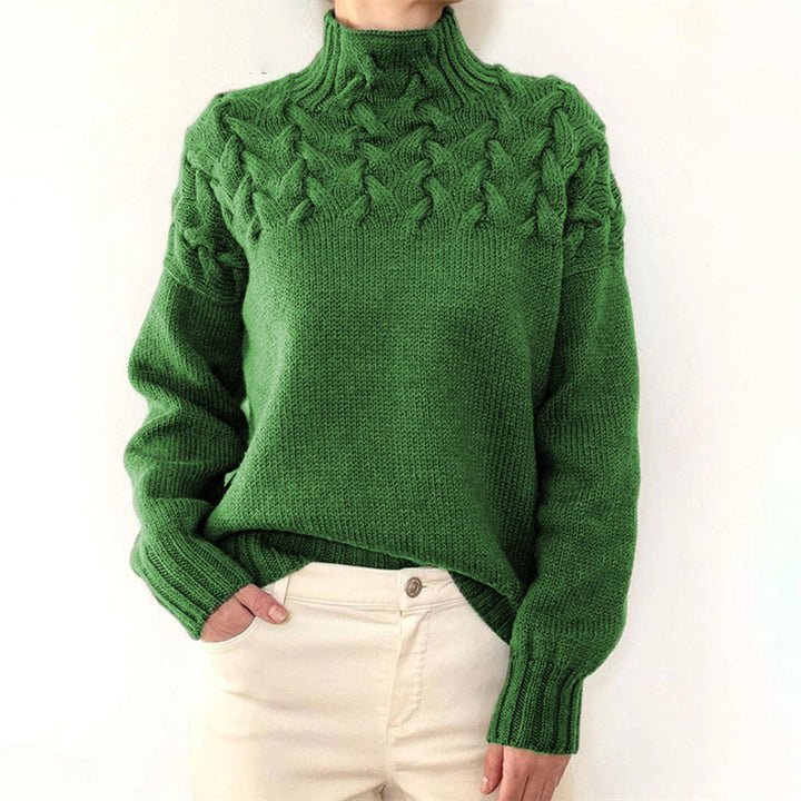 Turtleneck - Långärmad - Loose Fit - Stickad tröja - Pullover för kvinnor-Eva Jonsson