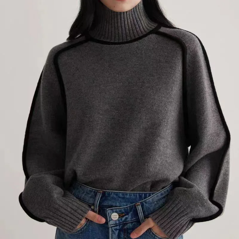 Turtleneck | Pullover | Hög hals | Stickad tröja | Damkläder-Eva Jonsson