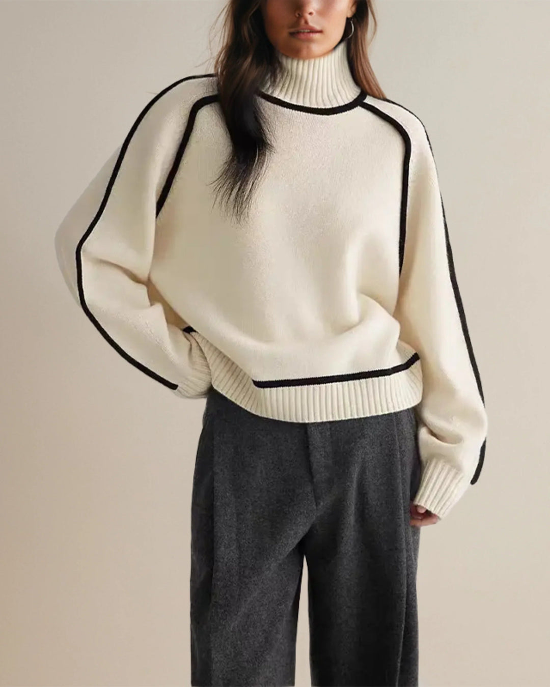 Turtleneck | Pullover | Hög hals | Stickad tröja | Damkläder-Eva Jonsson