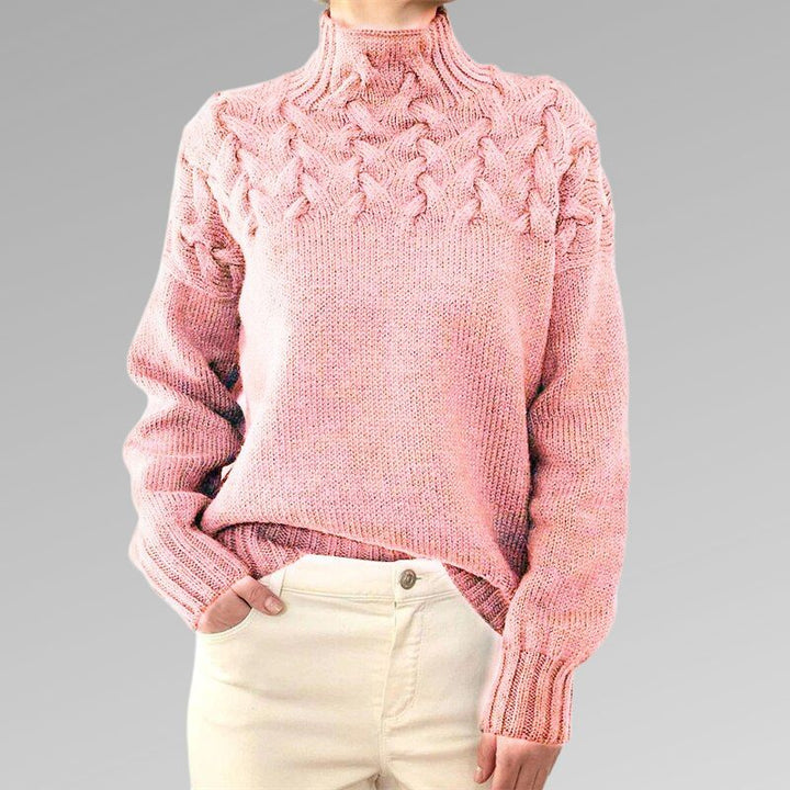 Turtleneck-tröja | Varm | Loose Fit | Stickad tröja | Damstickat-Eva Jonsson