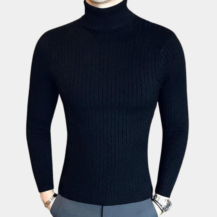 Turtleneck tröja | tunn | smal passform | stickad tröja | herrkläder-Eva Jonsson