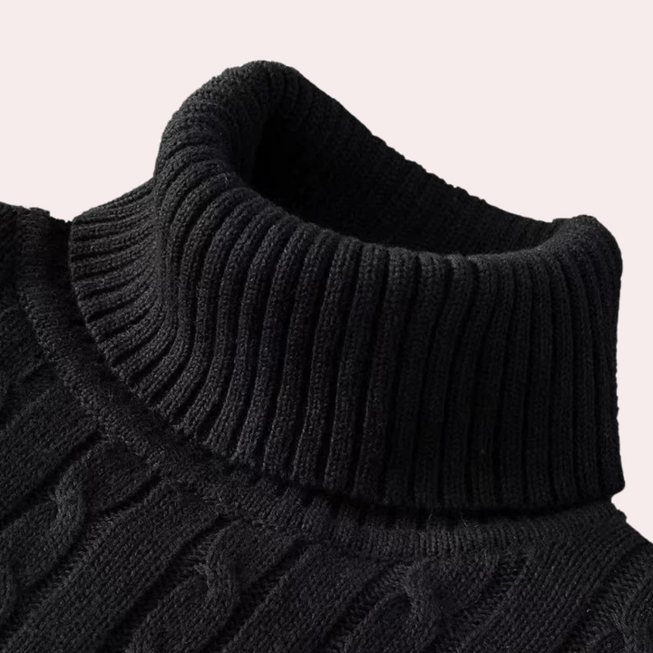 Turtleneck tröja | tunn | smal passform | stickad tröja | herrkläder-Eva Jonsson