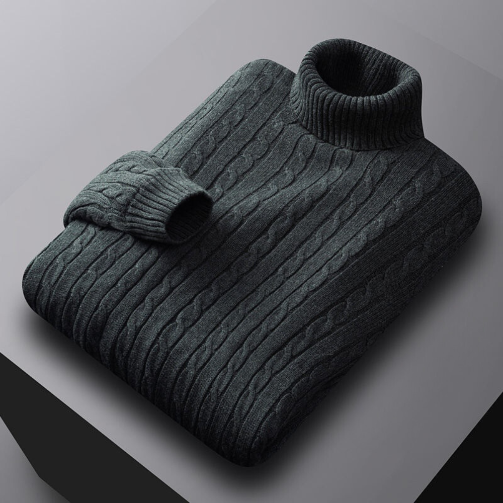 Turtleneck tröja | tunn | smal passform | stickad tröja | herrkläder-Eva Jonsson