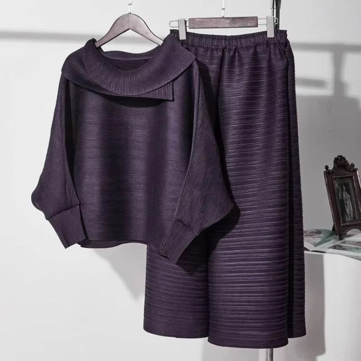 Tvådelad uppsättning - Långärmad Wide Leg Co-Ord Set för kvinnor-Eva Jonsson